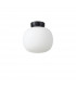 Cheektowaga Small Oval Ball Flush Fitting E27 Matt Black Base With Frosted White Glass Globe-4