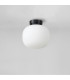 Cheektowaga Small Oval Ball Flush Fitting E27 Matt Black Base With Frosted White Glass Globe-7