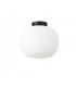 Cheektowaga Medium Oval Ball Flush Fitting E27 Matt Black Base With Frosted White Glass Globe-4