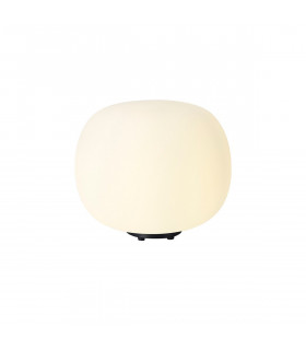 Cheektowaga Medium Oval Ball Table Lamp E27 Matt Black Base With Frosted White Glass Globe-1