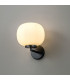 Cheektowaga Small Oval Ball Wall Lamp E27 Matt Black Base With Frosted White Glass Globe-3