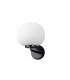 Cheektowaga Small Oval Ball Wall Lamp E27 Matt Black Base With Frosted White Glass Globe-4