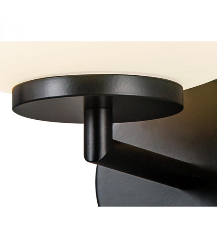 Cheektowaga Small Oval Ball Wall Lamp E27 Matt Black Base With Frosted White Glass Globe-6