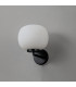 Cheektowaga Small Oval Ball Wall Lamp E27 Matt Black Base With Frosted White Glass Globe-8
