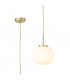 Cheektowaga Small Oval Ball Ceiling Pendant E27 Satin Gold Suspension With Frosted White Glass Globe-1