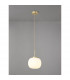 Cheektowaga Small Oval Ball Ceiling Pendant E27 Satin Gold Suspension With Frosted White Glass Globe-3