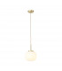 Cheektowaga Small Oval Ball Ceiling Pendant E27 Satin Gold Suspension With Frosted White Glass Globe-4