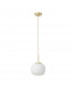 Cheektowaga Small Oval Ball Ceiling Pendant E27 Satin Gold Suspension With Frosted White Glass Globe-5