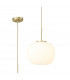 Cheektowaga Medium Oval Ball Ceiling Pendant E27 Satin Gold Suspension With Frosted White Glass Globe-1