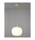 Cheektowaga Medium Oval Ball Ceiling Pendant E27 Satin Gold Suspension With Frosted White Glass Globe-3