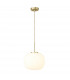 Cheektowaga Medium Oval Ball Ceiling Pendant E27 Satin Gold Suspension With Frosted White Glass Globe-4