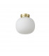 Cheektowaga Small Oval Ball Flush Fitting E27 Satin Gold Base With Frosted White Glass Globe-4