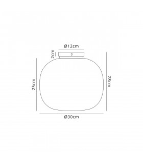 Cheektowaga Medium Oval Ball Flush Fitting E27 Satin Gold Base With Frosted White Glass Globe-2