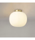 Cheektowaga Medium Oval Ball Flush Fitting E27 Satin Gold Base With Frosted White Glass Globe-3