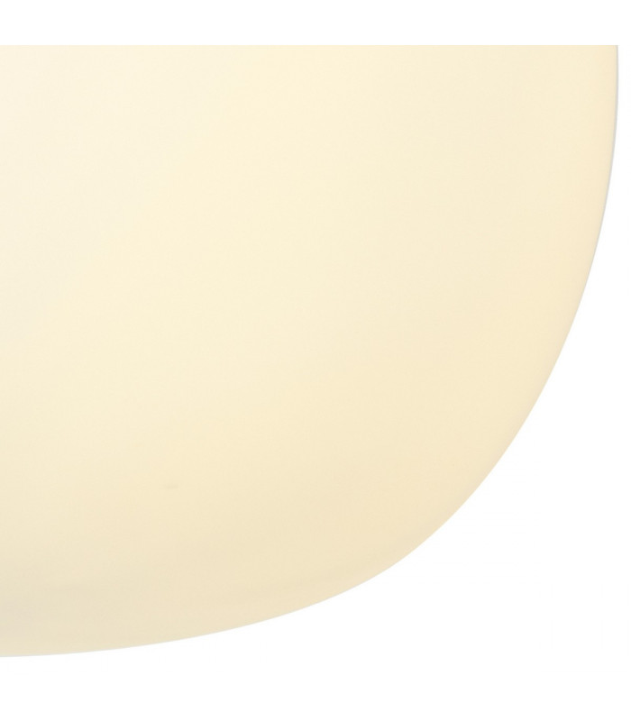 Cheektowaga Medium Oval Ball Flush Fitting E27 Satin Gold Base With Frosted White Glass Globe-6