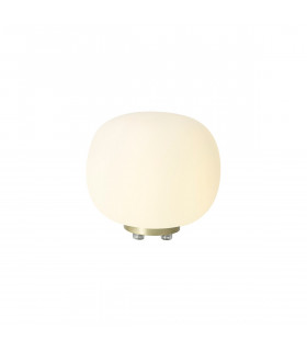 Cheektowaga Small Oval Ball Table Lamp E27 Satin Gold Base With Frosted White Glass Globe-1