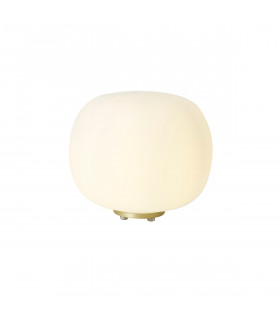 Cheektowaga Medium Oval Ball Table Lamp E27 Satin Gold Base With Frosted White Glass Globe-1