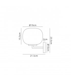 Cheektowaga Small Oval Ball Wall Lamp E27 Satin Gold Base With Frosted White Glass Globe-2