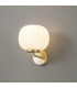 Cheektowaga Small Oval Ball Wall Lamp E27 Satin Gold Base With Frosted White Glass Globe-3