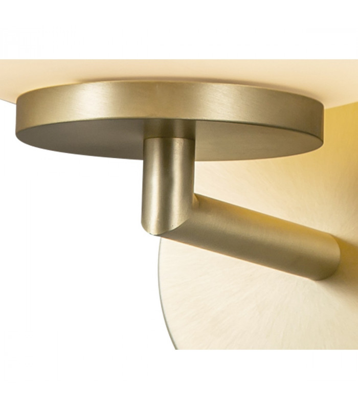 Cheektowaga Small Oval Ball Wall Lamp E27 Satin Gold Base With Frosted White Glass Globe-6