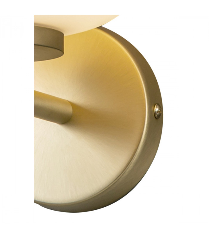 Cheektowaga Small Oval Ball Wall Lamp E27 Satin Gold Base With Frosted White Glass Globe-7