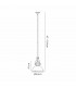 Worcester Ceiling Pendant E27 Matt Black Frosted Glass-2