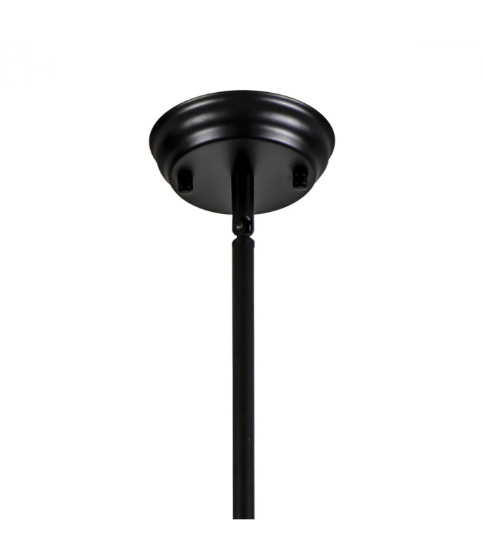 Worcester Ceiling Pendant E27 Matt Black Frosted Glass-5