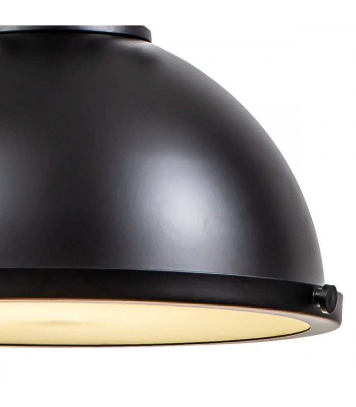 Worcester Ceiling Pendant E27 Matt Black Frosted Glass-7