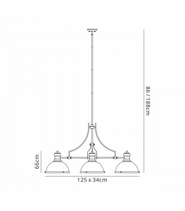 Worcester Linear Ceiling Pendant 3 Light E27 Matt Black Frosted Glass-2