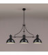 Worcester Linear Ceiling Pendant 3 Light E27 Matt Black Frosted Glass-3