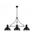 Worcester Linear Ceiling Pendant 3 Light E27 Matt Black Frosted Glass-4