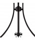 Worcester Linear Ceiling Pendant 3 Light E27 Matt Black Frosted Glass-6