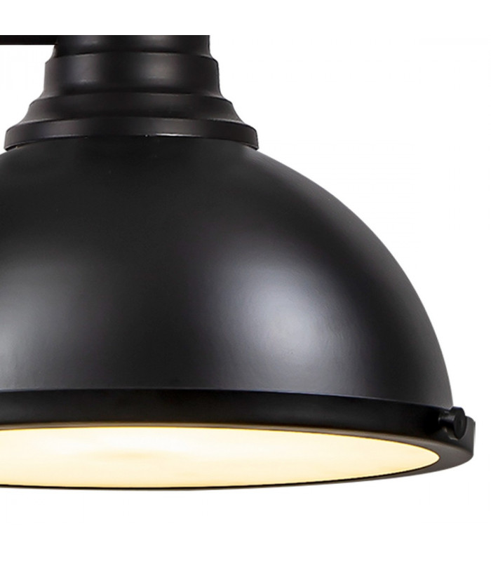 Worcester Linear Ceiling Pendant 3 Light E27 Matt Black Frosted Glass-8