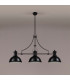 Worcester Linear Ceiling Pendant 3 Light E27 Matt Black Frosted Glass-9