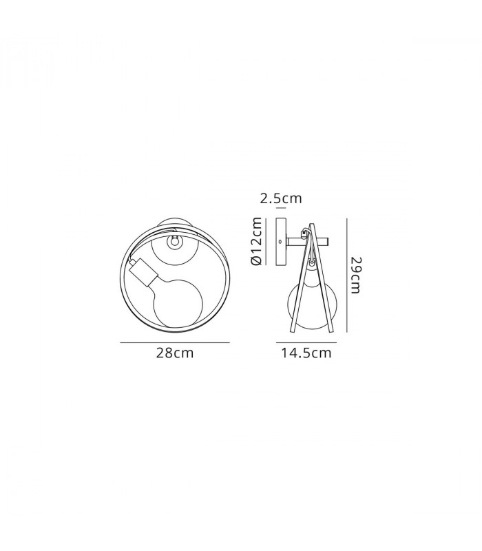 Wales Double Ring Wall Lamp E27 Matt Black Painted Gold-2
