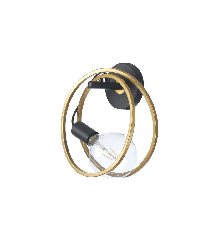 Wales Double Ring Wall Lamp E27 Matt Black Painted Gold-4