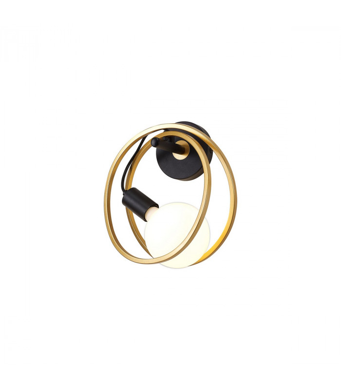Wales Double Ring Wall Lamp E27 Matt Black Painted Gold-5