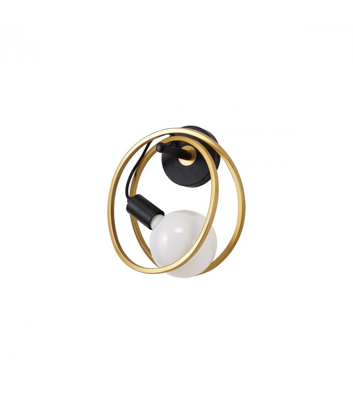 Wales Double Ring Wall Lamp E27 Matt Black Painted Gold-6