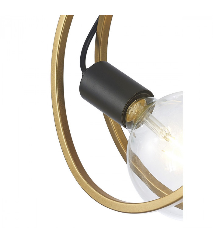 Wales Double Ring Wall Lamp E27 Matt Black Painted Gold-8