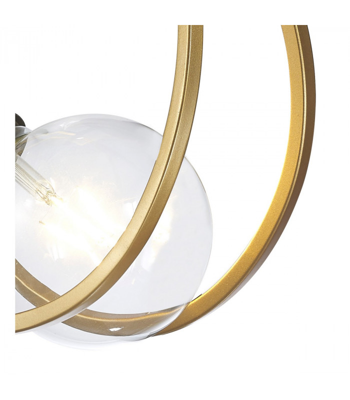 Wales Double Ring Wall Lamp E27 Matt Black Painted Gold-9