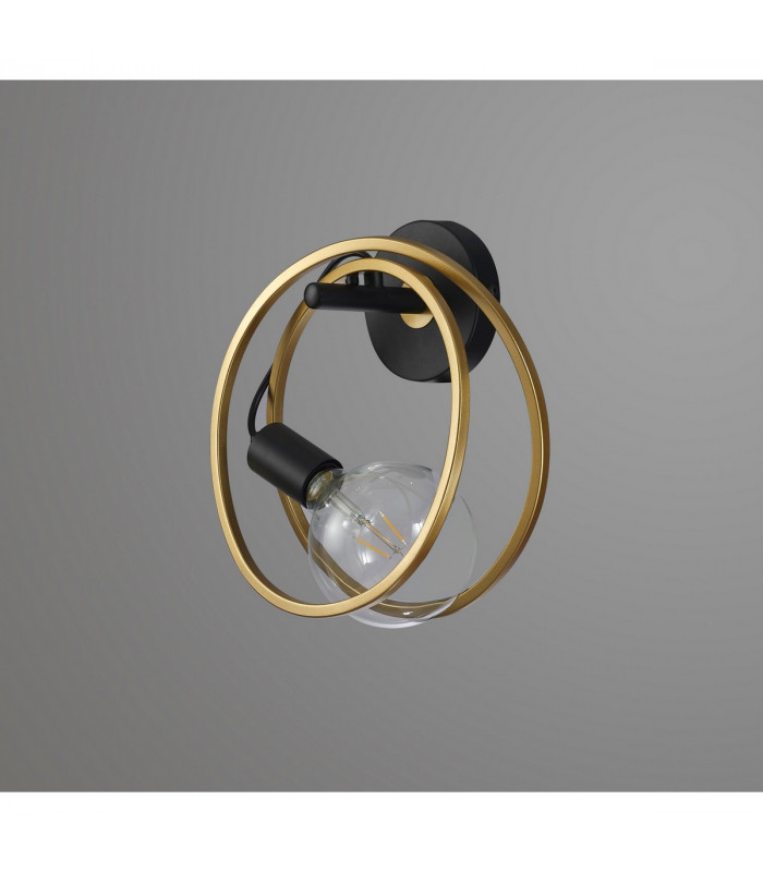 Wales Double Ring Wall Lamp E27 Matt Black Painted Gold-10
