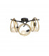 Wales Double Ring Ceiling Lamp Flush 3 Light E27 Matt Black Painted Gold-1