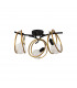 Wales Double Ring Ceiling Lamp Flush 3 Light E27 Matt Black Painted Gold-6