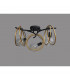 Wales Double Ring Ceiling Lamp Flush 3 Light E27 Matt Black Painted Gold-10