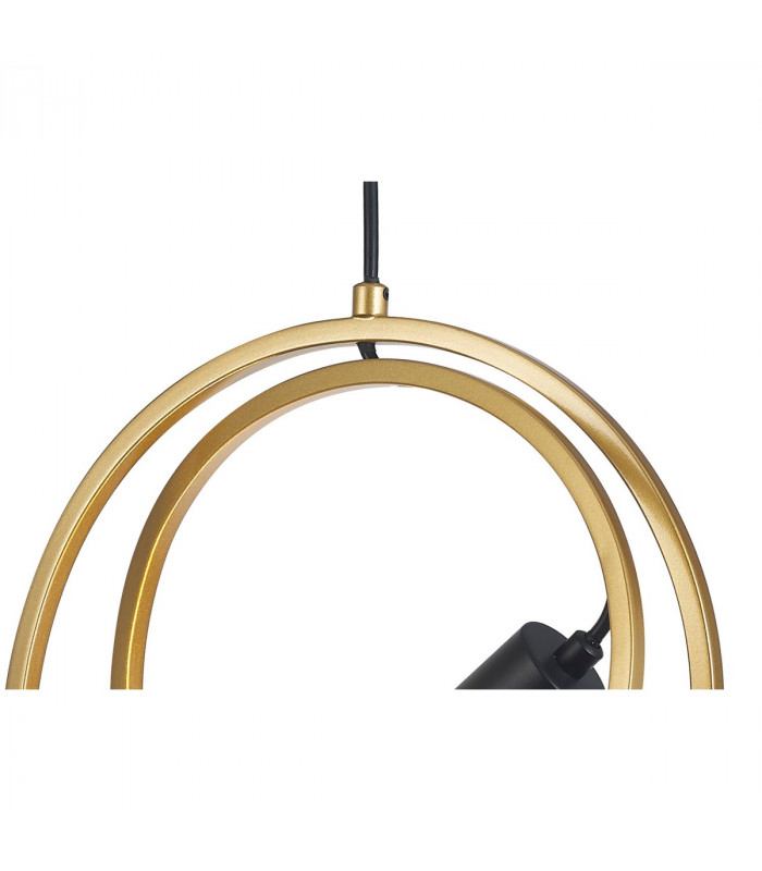 Wales Double Ring Single Ceiling Pendant E27 Matt Black Painted Gold-8