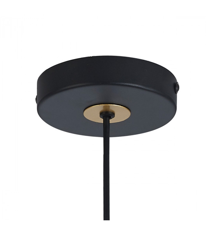 Wales Double Ring Single Ceiling Pendant E27 Matt Black Painted Gold-10