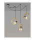 Wales Double Ring Multi Ceiling Pendant 3 Light E27 Matt Black Painted Gold-3
