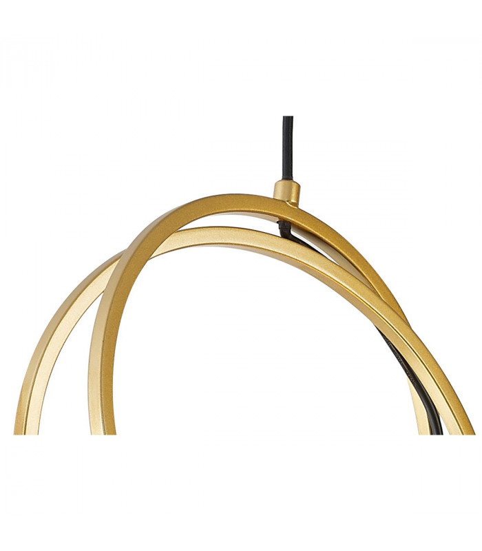 Wales Double Ring Multi Ceiling Pendant 3 Light E27 Matt Black Painted Gold-7