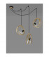 Wales Double Ring Multi Ceiling Pendant 3 Light E27 Matt Black Painted Gold-9