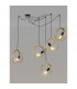 Wales Double Ring Multi Ceiling Pendant 5 Light E27 Matt Black Painted Gold-3
